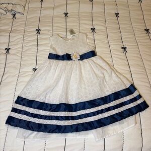 White and blue spring dress